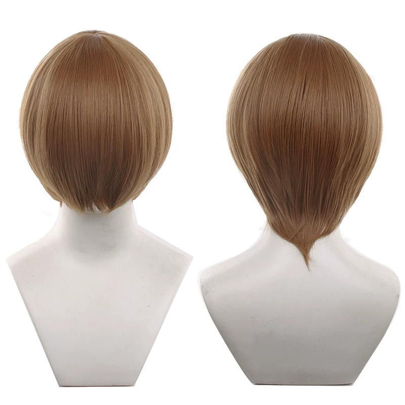 Peruca Sintética Lisa 30cm Topo redondo - 1-24 - 14 Castanho acobreado