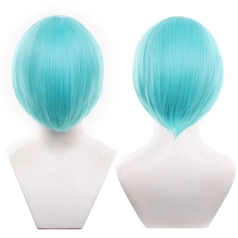 Peruca Sintética Lisa 30cm Topo redondo 25-48 - 47 Verde turquesa