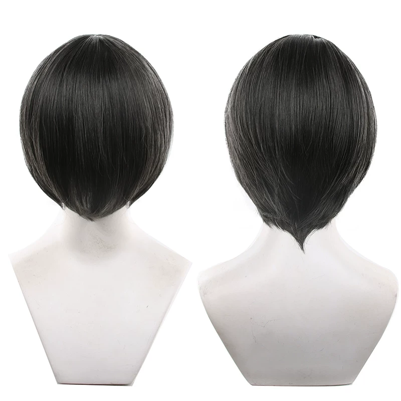 Peruca Sintética Lisa 30cm Topo redondo - 1-24 - 7 Cinza e preto