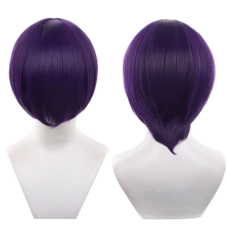 Peruca Sintética Lisa 30cm Topo redondo 25-48 - 34 Roxo vinho