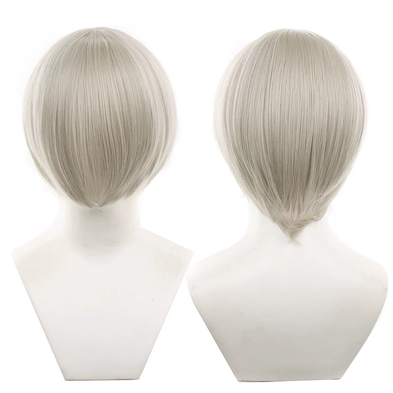 Peruca Sintética Lisa 30cm Topo redondo - 1-24 - 4 Cinza dourado