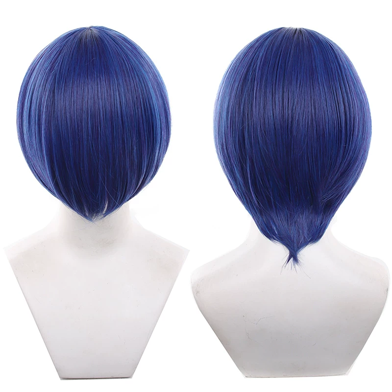 Peruca Sintética Lisa 30cm Topo redondo 25-48 - 35 Azul petróleo