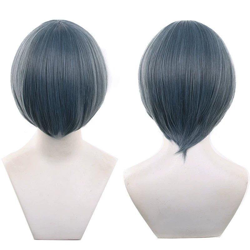 Peruca Sintética Lisa 30cm Topo redondo 25-48 - 45 Verde escuro