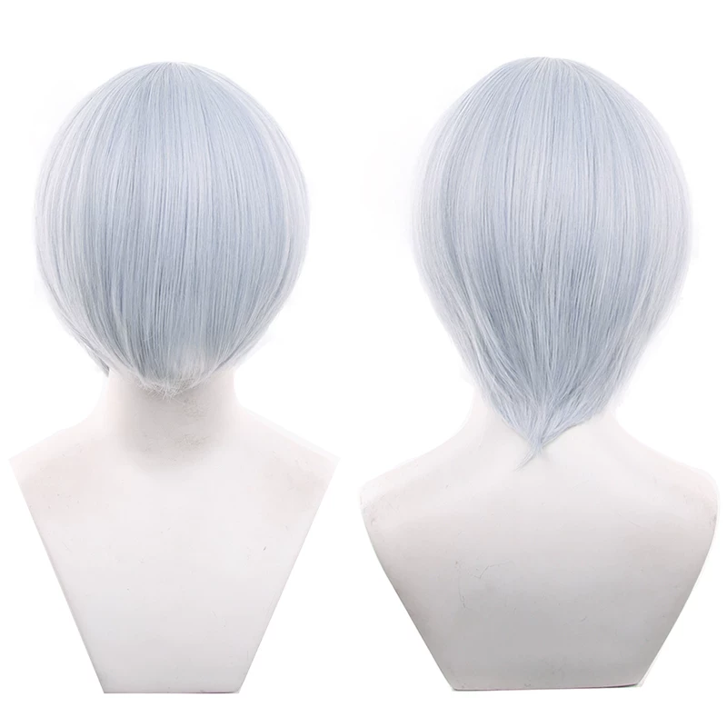 Peruca Sintética Lisa 30cm Topo redondo 25-48 - 25 Azul gelo