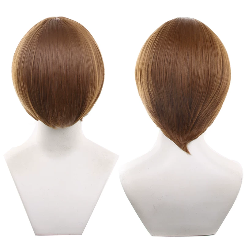 Peruca Sintética Lisa 30cm Topo redondo - 1-24 - 15 Castanho avermelhado