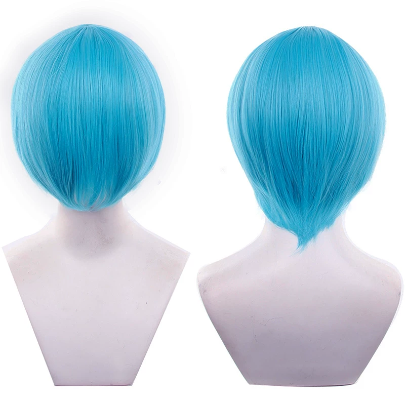 Peruca Sintética Lisa 30cm Topo redondo 25-48 - 48 Azul turquesa