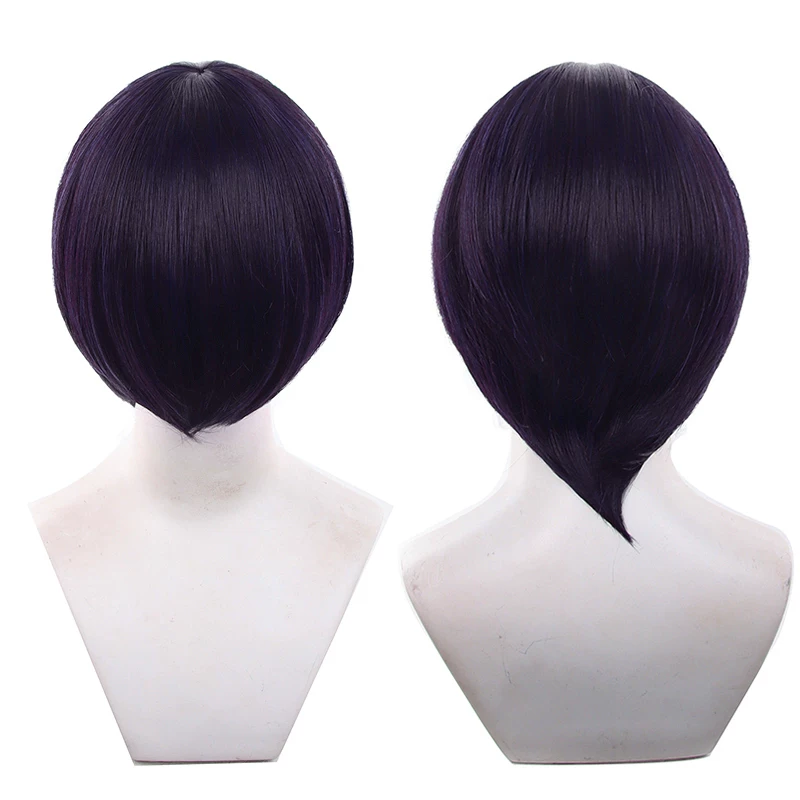 Peruca Sintética Lisa 30cm Topo redondo 25-48 - 36 Preto azulado