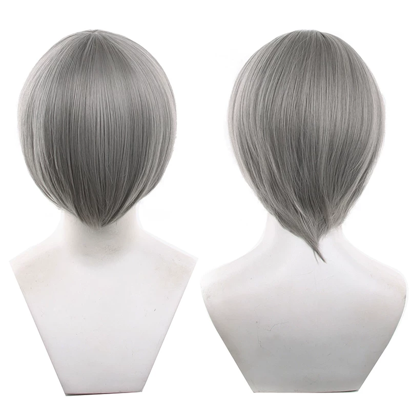 Peruca Sintética Lisa 30cm Topo redondo - 1-24 - 5 Cinza Médio