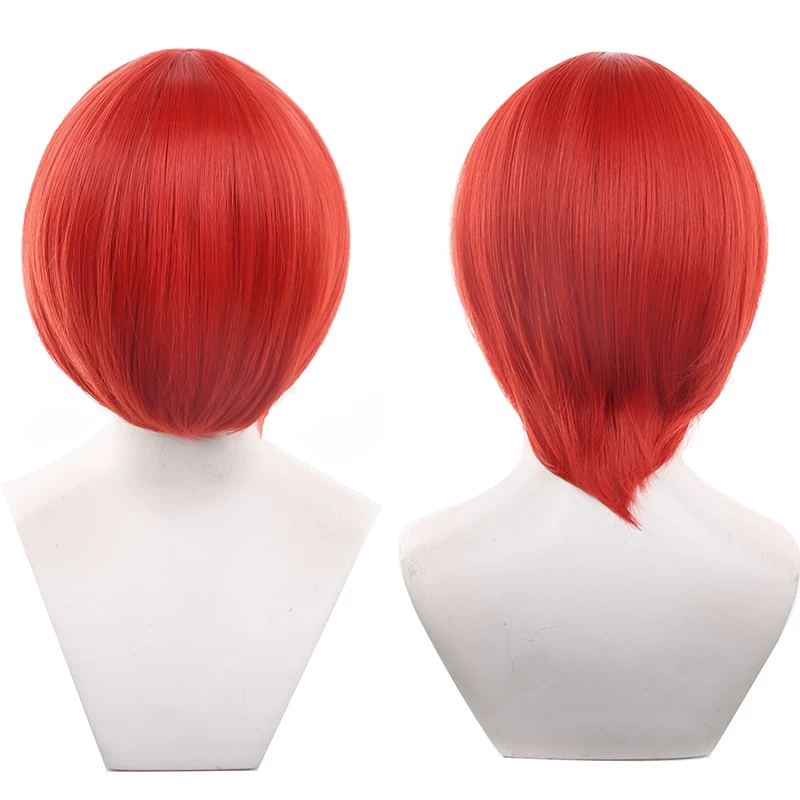 Peruca Sintética Lisa 30cm Topo redondo - 1-24 - 19 Vermelho vivo