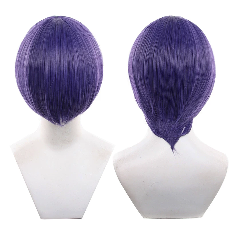 Peruca Sintética Lisa 30cm Topo redondo 25-48 - 32 Roxo azulado