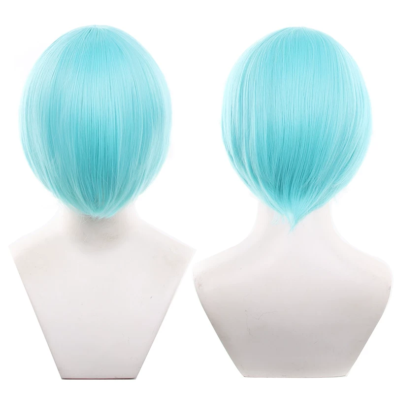 Peruca Sintética Lisa 30cm Topo redondo 25-48 - 46 Verde água