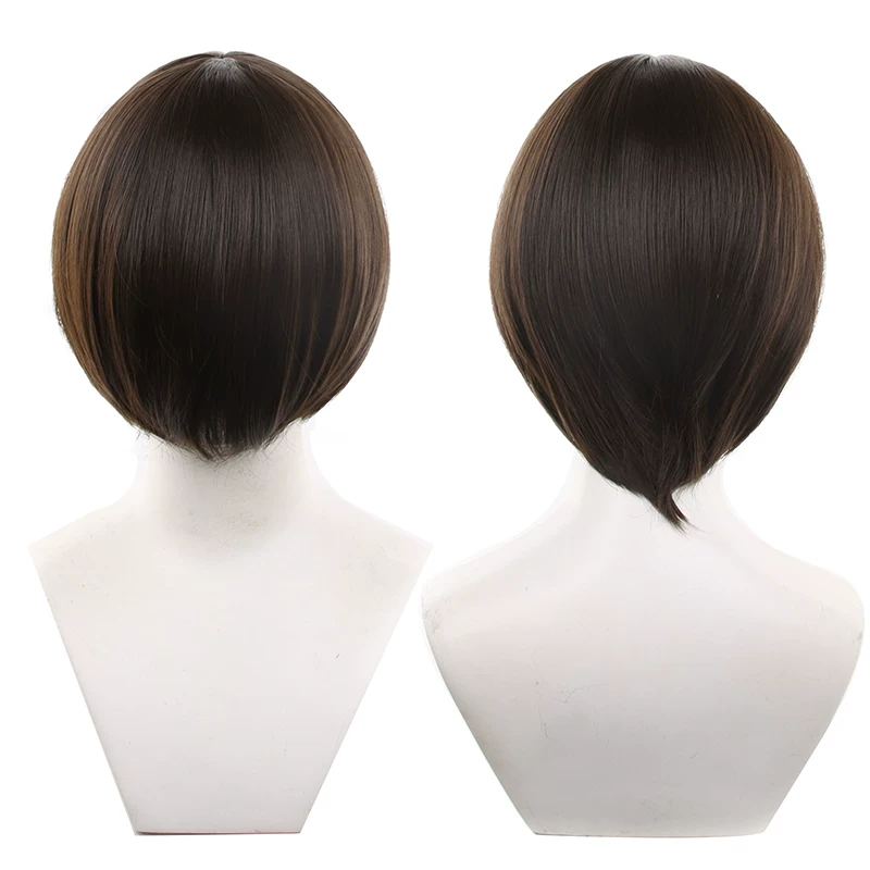 Peruca Sintética Lisa 30cm Topo redondo - 1-24 - 17 Marrom