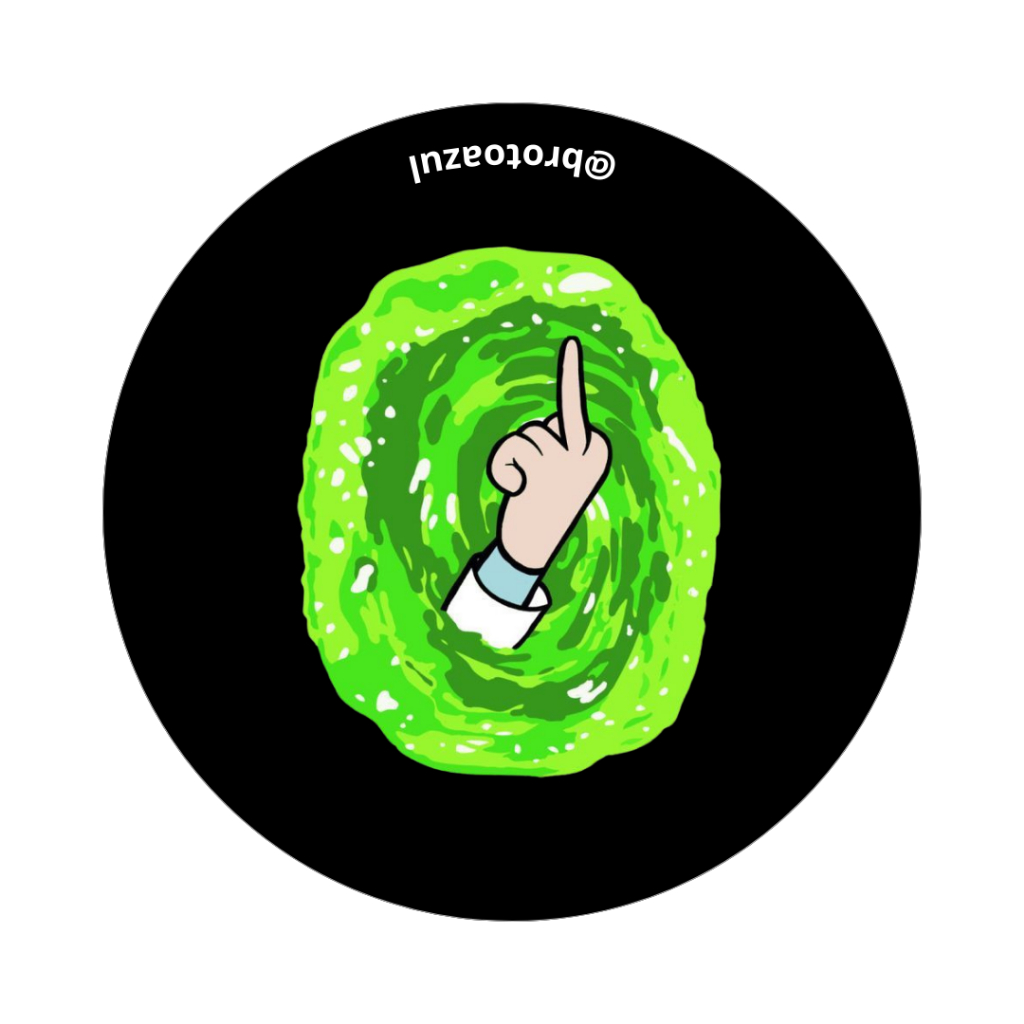 Boton Rick e Morty Dedo do Meio